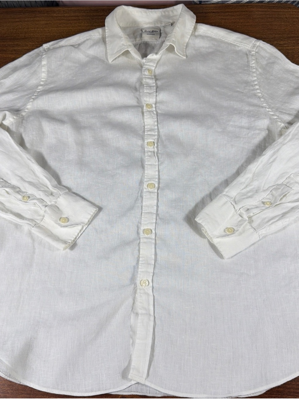 Baird McNutt Women’s White Linen Button-Down Shirt Long Sleeve